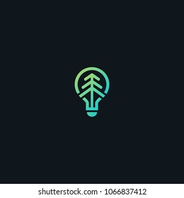 Creative nature tree light bulb vector designs