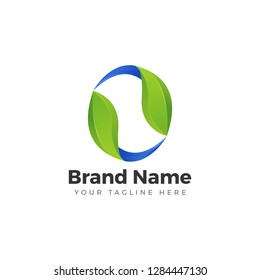 Creative nature vector letter initial 0 logo design template Vector illustration
