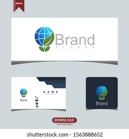 Creative nature world concept logo icon vector design