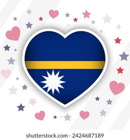 Creative Nauru Flag Heart Icon