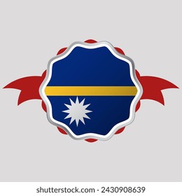 Creative Nauru Flag Sticker Emblem