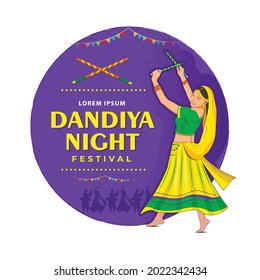 creative Navratri dandiya night festival vector illustration 