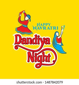 creative Navratri Graba mahotsav poster design, Indian couple playing Garba
