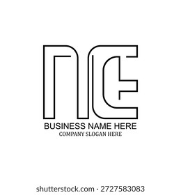 Diseño creativo del logotipo de NE, marca minimalista moderna, nuevo icono único, identidad profesional de NE, identidad visual versátil limpia