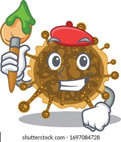 A creative negarnaviricota artist mascot design style paint with a brush