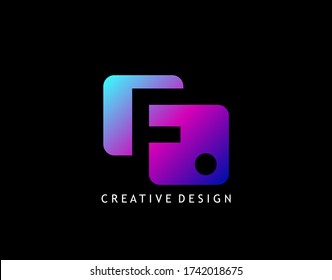 Creative Negative Space F Letter Logo, geometric shape design concept with initial F icon for technology, business, finance and more brand identity.  