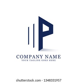 creative negative space of letter MP initial logo design,  clean and strong design