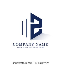 creative negative space of letter MZ initial logo design,  clean and strong design