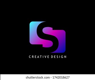 Creative Negative Space S Letter Logo, geometric shape design concept with initial S icon for technology, business, finance and more brand identity.  