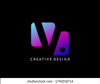 Creative Negative Space V Letter Logo, geometric shape design concept with initial V icon for technology, business, finance and more brand identity.  