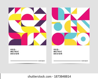Diseño creativo de portada neo geométrica