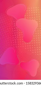 Creative Neon Pink Background. Light Template for Cover, Poster, Banner, Greeting Card. Abstract Bubbles in Memphis Style. Modern Digital Pattern with Fluid Shapes. Minimal Cover Layout.