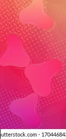 Creative Neon Pink Background. Light Template for Cover, Poster, Banner, Greeting Card. Minimal Cover Layout. Modern Digital Pattern with Fluid Shapes. Abstract Bubbles in Memphis Style.