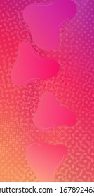 Creative Neon Pink Background. Minimal Cover Layout. Modern Digital Pattern with Fluid Shapes. Light Template for Cover, Poster, Banner, Greeting Card. Abstract Bubbles in Memphis Style.
