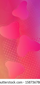 Creative Neon Pink Background. Modern Digital Pattern with Fluid Shapes. Abstract Bubbles in Memphis Style. Light Template for Cover, Poster, Banner, Greeting Card. Minimal Cover Layout.
