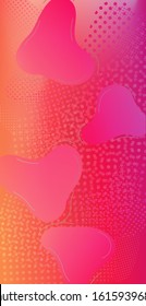 Creative Neon Pink Background. Modern Digital Pattern with Fluid Shapes. Abstract Bubbles in Memphis Style. Minimal Cover Layout. Light Template for Cover, Poster, Banner, Greeting Card.