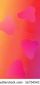 Creative Neon Pink Background. Modern Digital Pattern with Fluid Shapes. Abstract Bubbles in Memphis Style. Minimal Cover Layout. Light Template for Cover, Poster, Banner, Greeting Card.