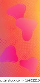 Fondo Creativo Neon Rosa. Patrón digital moderno con formas fluidas. Diseño mínimo de la tapa. Plantilla ligera para tapa, afiche, banner, tarjeta de felicitación.Burbujas abstractas al estilo Memphis.