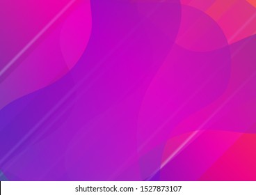 Creative Neon Pink, Blue, Violet Background. Minimal Cover Layout. Light Template for Cover, Poster, Banner, Greeting Card. Abstract Bubbles in Memphis Style. Modern Digital Pattern with Fluid Shapes.