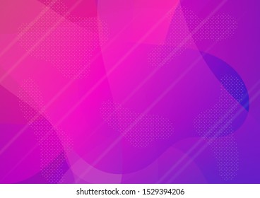 Creative Neon Pink, Blue, Violet Background. Light Template for Cover, Poster, Banner, Greeting Card. Minimal Cover Layout. Modern Digital Pattern with Fluid Shapes. Abstract Bubbles in Memphis Style.