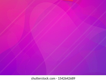 Creative Neon Pink, Blue, Violet Background. Modern Digital Pattern with Fluid Shapes. Light Template for Cover, Poster, Banner, Greeting Card. Abstract Bubbles and Dots. Minimal Cover Layout.