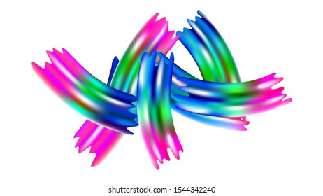 Creative Neon Pink, Blue, Violet Background. Minimal Watercolor Layout. Abstract Realistic Light Template for Cover, Poster, Banner, Greeting Card. Modern Digital Pattern with Rainbow Brush Strokes.
