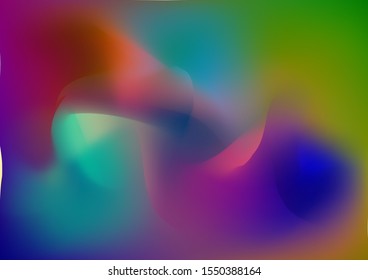 Creative Neon Pink, Blue, Violet Background. Abstract Curves and Lines. Minimal Watercolor Layout. Light Template for Cover, Poster, Banner, Greeting Card. Modern Digital Pattern with Fluid Shapes.
