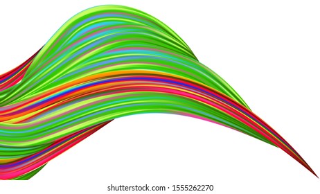 Creative Neon Pink, Blue, Violet Background. Modern Digital Pattern with Rainbow wave Brush Strokes. Light Template for Cover, Poster, Banner, Greeting Card. Abstract Realistic Minimal Watercolor Layout.