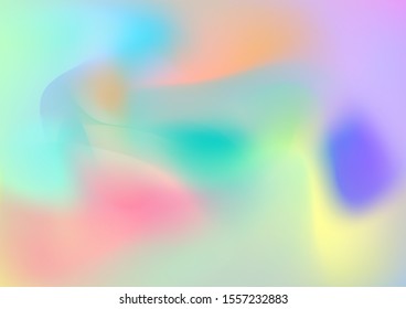 Creative Neon Pink, Blue, Violet Background. Minimal Watercolor Layout. Modern Digital Pattern with Fluid Shapes. Abstract Curves and Lines. Light Template for Cover, Poster, Banner, Greeting Card.