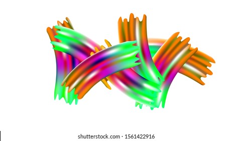 Creative Neon Pink, Blue, Violet Background. Abstract Realistic Modern Digital Pattern with Rainbow Brush Strokes. Light Template for Cover, Poster, Banner, Greeting Card. Minimal Watercolor Layout.