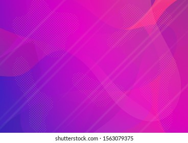 Creative Neon Pink, Blue, Violet Background. Minimal Cover Layout. Light Template for Cover, Poster, Banner, Greeting Card. Abstract Bubbles in Memphis Style. Modern Digital Pattern with Fluid Shapes.