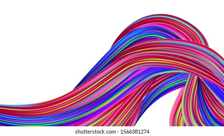 Creative Neon Pink, Blue, Violet Background. Light Template for Cover, Poster, Banner, Greeting Card. Modern Digital Pattern with Rainbow Brush Strokes. Minimal Watercolor Layout. Abstract Realistic