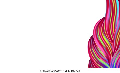 Creative Neon Pink, Blue, Violet Background. Light Template for Cover, Poster, Banner, Greeting Card. Minimal Watercolor Layout. Abstract Realistic Modern Digital Pattern with Rainbow Brush Strokes.