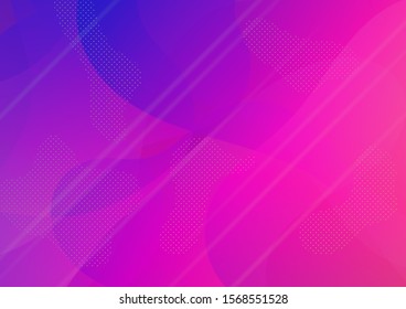 Creative Neon Pink, Blue, Violet Background. Light Template for Cover, Poster, Banner, Greeting Card. Minimal Cover Layout. Abstract Bubbles in Memphis Style. Modern Digital Pattern with Fluid Shapes.