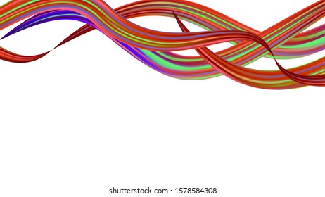 Creative Neon Pink, Blue, Violet Background. Abstract Realistic Minimal Watercolor Layout. Light Template for Cover, Poster, Banner, Greeting Card. Modern Digital Pattern with Rainbow Brush Strokes.