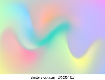 Creative Neon Pink, Blue, Violet Background. Light Template for Cover, Poster, Banner, Greeting Card. Minimal Watercolor Layout. Abstract Curves and Lines. Modern Digital Pattern with Fluid Shapes.