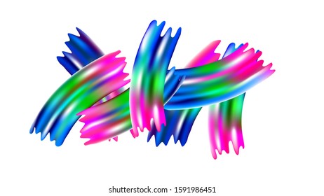 Creative Neon Pink, Blue, Violet Background. Modern Digital Pattern with Rainbow Brush Strokes. Minimal Watercolor Layout. Abstract Realistic Light Template for Cover, Poster, Banner, Greeting Card.