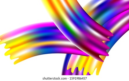 Creative Neon Pink, Blue, Violet Background. Light Template for Cover, Poster, Banner, Greeting Card. Modern Digital Pattern with Rainbow Brush Strokes. Abstract Realistic Minimal Watercolor Layout.