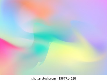 Creative Neon Pink, Blue, Violet Background. Minimal Watercolor Layout. Abstract Curves and Lines. Modern Digital Pattern with Fluid Shapes. Light Template for Cover, Poster, Banner, Greeting Card.