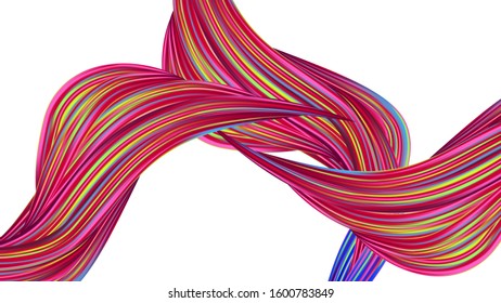 Creative Neon Pink, Blue, Violet Background. Modern Digital Pattern with Rainbow Brush Strokes. Minimal Watercolor Layout. Light Template for Cover, Poster, Banner, Greeting Card. Abstract Realistic