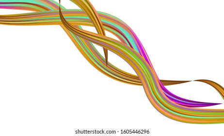 Creative Neon Pink, Blue, Violet Background. Abstract Realistic Minimal Watercolor Layout. Light Template for Cover, Poster, Banner, Greeting Card. Modern Digital Pattern with Rainbow Brush Strokes.