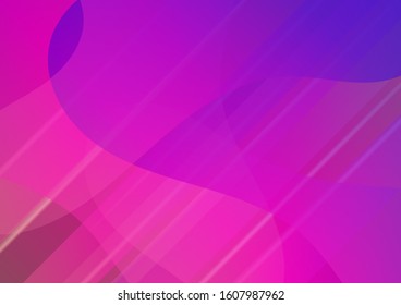 Creative Neon Pink, Blue, Violet Background. Minimal Cover Layout. Abstract Bubbles in Memphis Style. Modern Digital Pattern with Fluid Shapes. Light Template for Cover, Poster, Banner, Greeting Card.