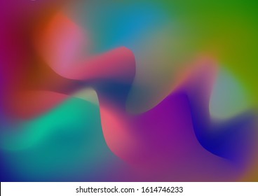 Creative Neon Pink, Blue, Violet Background. Minimal Watercolor Layout. Abstract Curves and Lines. Light Template for Cover, Poster, Banner, Greeting Card. Modern Digital Pattern with Fluid Shapes.