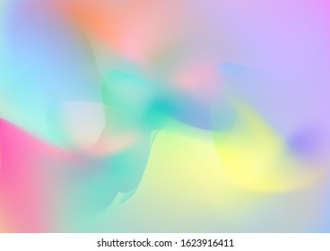 Creative Neon Pink, Blue, Violet Background. Light Template for Cover, Poster, Banner, Greeting Card. Modern Digital Pattern with Fluid Shapes. Minimal Watercolor Layout. Abstract Curves and Lines.