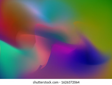 Creative Neon Pink, Blue, Violet Background. Light Template for Cover, Poster, Banner, Greeting Card. Minimal Watercolor Layout. Abstract Curves and Lines. Modern Digital Pattern with Fluid Shapes.