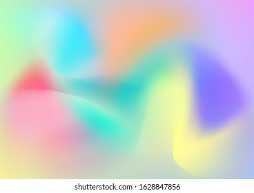 Creative Neon Pink, Blue, Violet Background. Modern Digital Pattern with Fluid Shapes. Minimal Watercolor Layout. Light Template for Cover, Poster, Banner, Greeting Card. Abstract Curves and Lines.