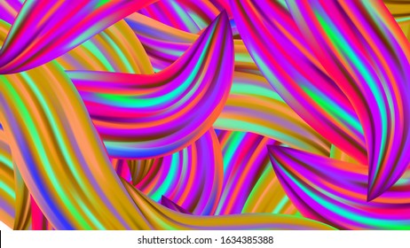 Creative Neon Pink, Blue, Violet Background. Modern Digital Pattern with Rainbow Brush Strokes. Minimal Watercolor Layout. Abstract Realistic Light Template for Cover, Poster, Banner, Greeting Card.