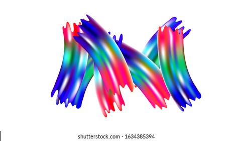 Creative Neon Pink, Blue, Violet Background. Light Template for Cover, Poster, Banner, Greeting Card. Modern Digital Pattern with Rainbow Brush Strokes. Minimal Watercolor Layout. Abstract Realistic