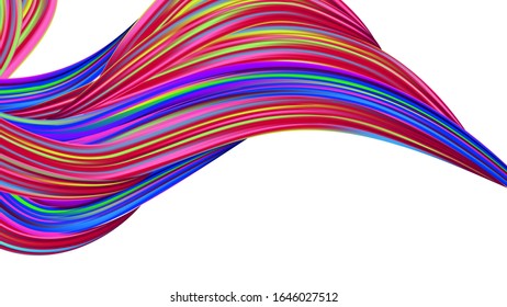 Creative Neon Pink, Blue, Violet Background. Modern Digital Pattern with Rainbow Brush Strokes. Abstract Realistic Minimal Watercolor Layout. Light Template for Cover, Poster, Banner, Greeting Card.