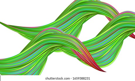 Creative Neon Pink, Blue, Violet Background. Abstract Realistic Light Template for Cover, Poster, Banner, Greeting Card. Minimal Watercolor Layout. Modern Digital Pattern with Rainbow Brush Strokes.
